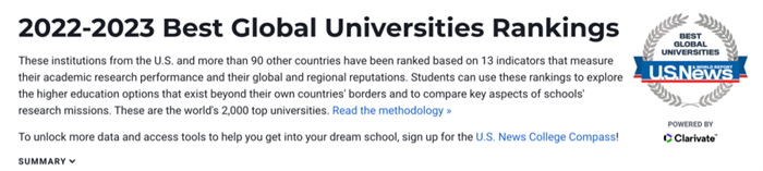 U.S.News刚刚发布2023世界大学排名！前10排名美国大学独占8席