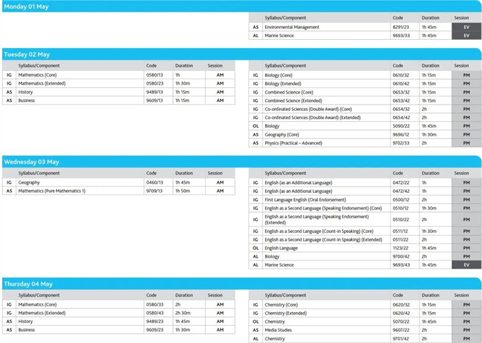 2023年IGCSE&A-Level考试时间安排公布