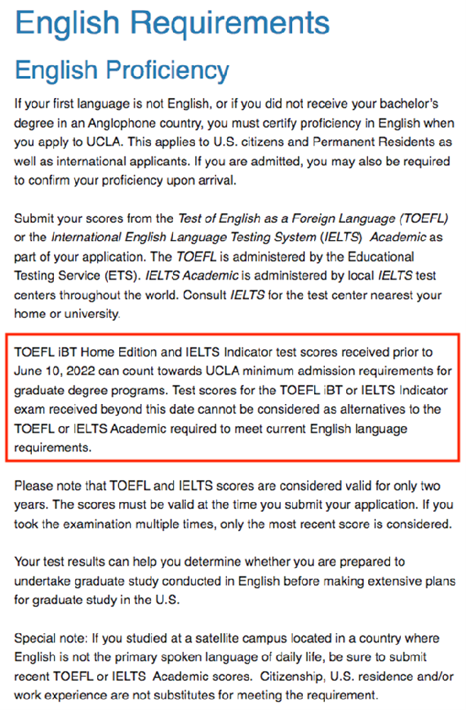 TOP50名校UCLA官宣：不再认可托福家考成绩