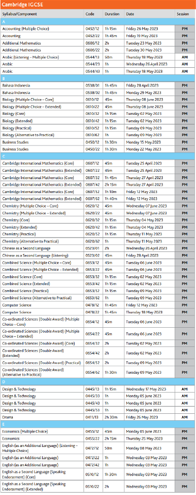 2023 A-LEVEL大考时间表，报名即将截止